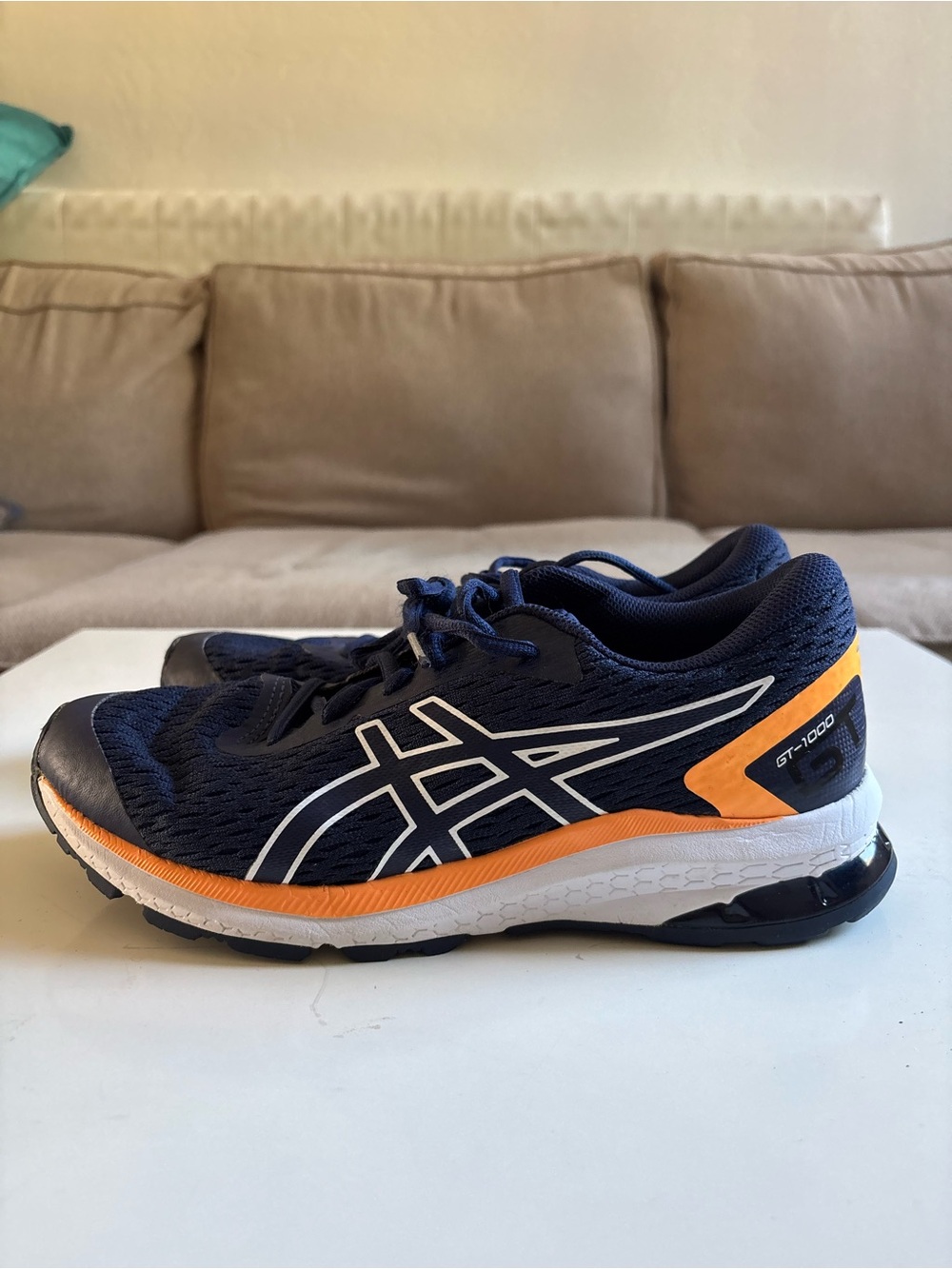 Asics women Navy and Orange Running Sneakers